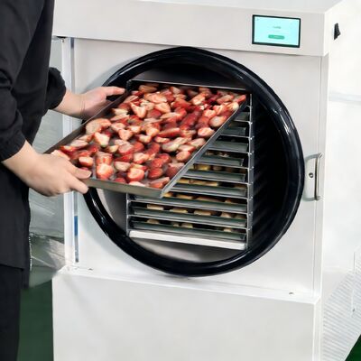 เครื่องอบแห้งแบบแช่แข็งสำหรับใช้ในบ้านขนาดกลางที่ใช้ระบบทำความร้อนด้วยไฟฟ้าช่วยให้การทำงานประหยัดพลังงานและการอบแห้งที่สม่ำเสมอในแต่ละครั้ง