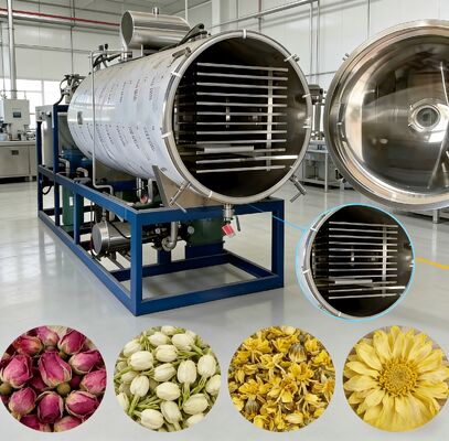 เครื่องอบแห้งแบบแช่แข็ง 220V 380V 3PH พร้อมชุดทำความเย็น BITZER หรือ Leybold ออกแบบมาเพื่อการถนอมอาหาร