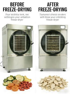 ระยะสอง Baosi ปั๊มแอกูมิเนียม บ้าน Freeze Dryer วิธีการทําความร้อนไฟฟ้า ความจุ 20 ถึง 25 กิโลกรัม การทํางานและการบํารุงรักษาง่าย