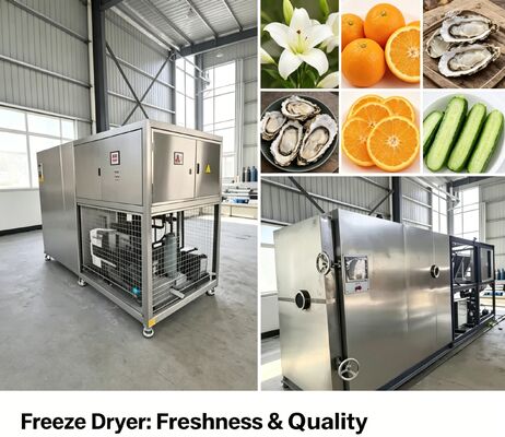 Air Cooled Food Vacuum Freeze Dryer Operating between minus 40 and 80 Degrees Celsius Suitable for Food Preservation